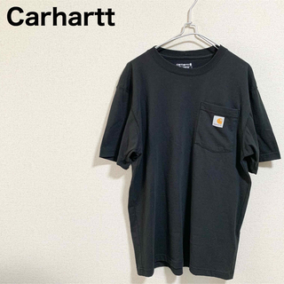 カーハート(carhartt)のカーハート Tシャツ ルーズフィット メンズ 黒 胸ポケット ワンポイントロゴ(Tシャツ/カットソー(半袖/袖なし))