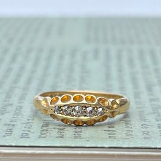 英国　イギリス　アンティーク　18ct 18k ジプシーリング