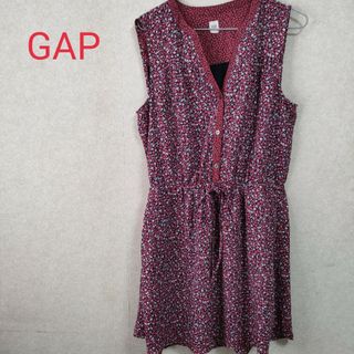 ギャップ(GAP)のGAP  ワンピース　ノースリーブ　花柄　フレア(ひざ丈ワンピース)