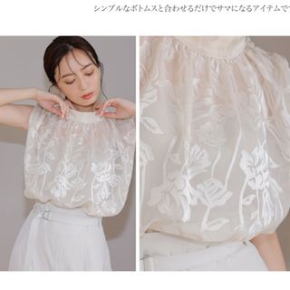 anuans 2wayオパールスタンドカラーブラウス