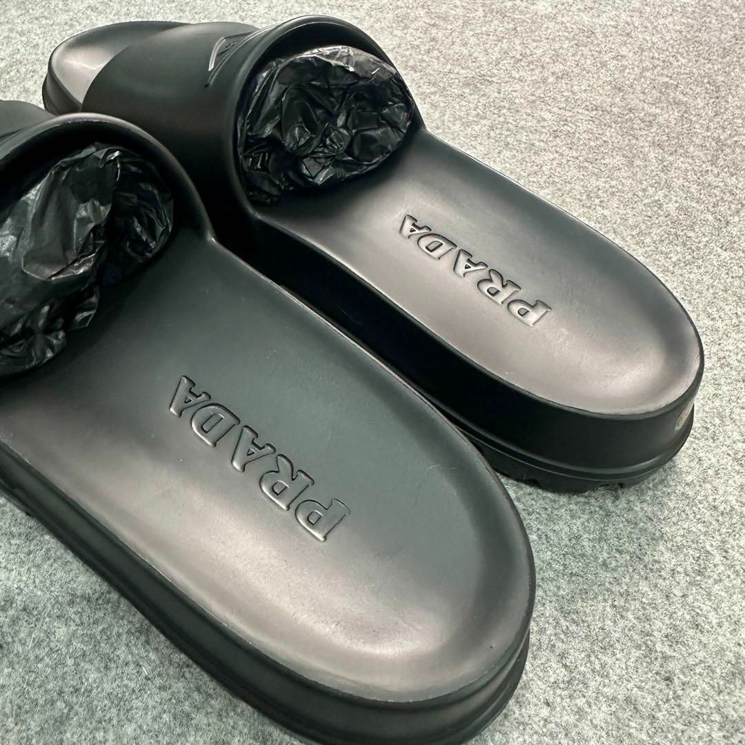 PRADA プラダ メンズ ラバーサンダル シャワーサンダル ブラック ロゴ