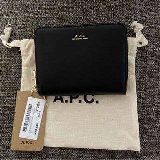 美品◎ A.P.C. アーペーセー 二つ折財布 牛革 ブラウン コンパクト財布