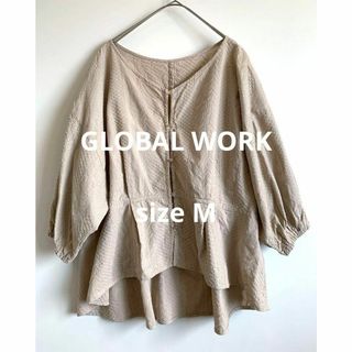 グローバルワーク(GLOBAL WORK)の古着★GLOBAL WORK モカ刺繍カットソー ナチュラル好きさん(Tシャツ(半袖/袖なし))