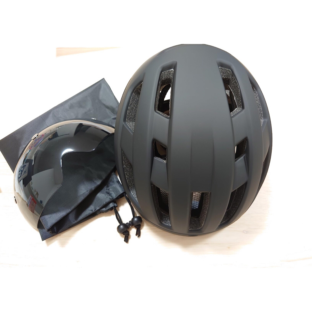 自転車ヘルメット 大人用 CE安全基準認証57-62cm 磁気ゴーグル付きの ...