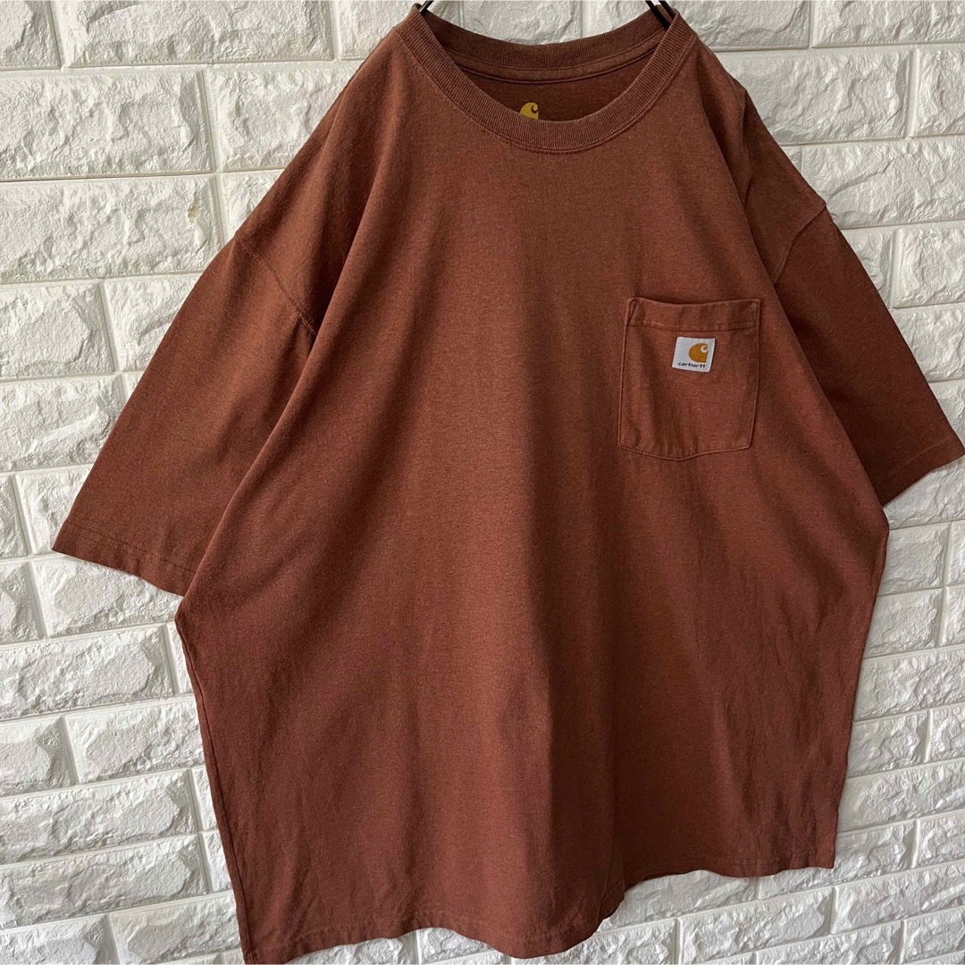 carhartt(カーハート)の【CARHARTT】カーハート S/S ポケTee ブラウン 2XLサイズ メンズのトップス(Tシャツ/カットソー(半袖/袖なし))の商品写真