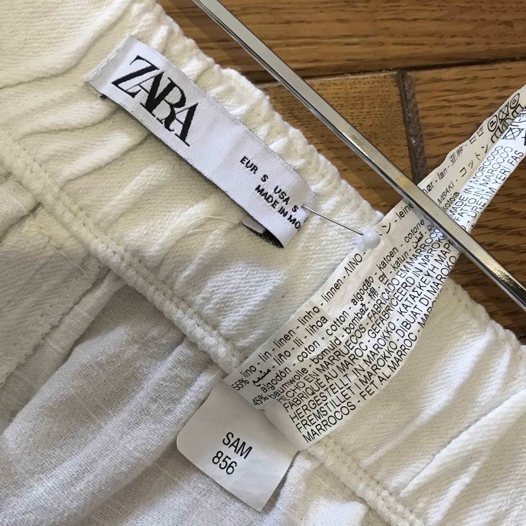 ZARA(ザラ)のZARA リネンxコットンワイドパンツ　 レディースのパンツ(カジュアルパンツ)の商品写真