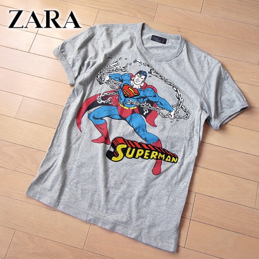 ZARA(ザラ)の美品 (EUR)S ザラ ZARA MAN メンズ 半袖スーパーマンTシャツ メンズのトップス(Tシャツ/カットソー(半袖/袖なし))の商品写真