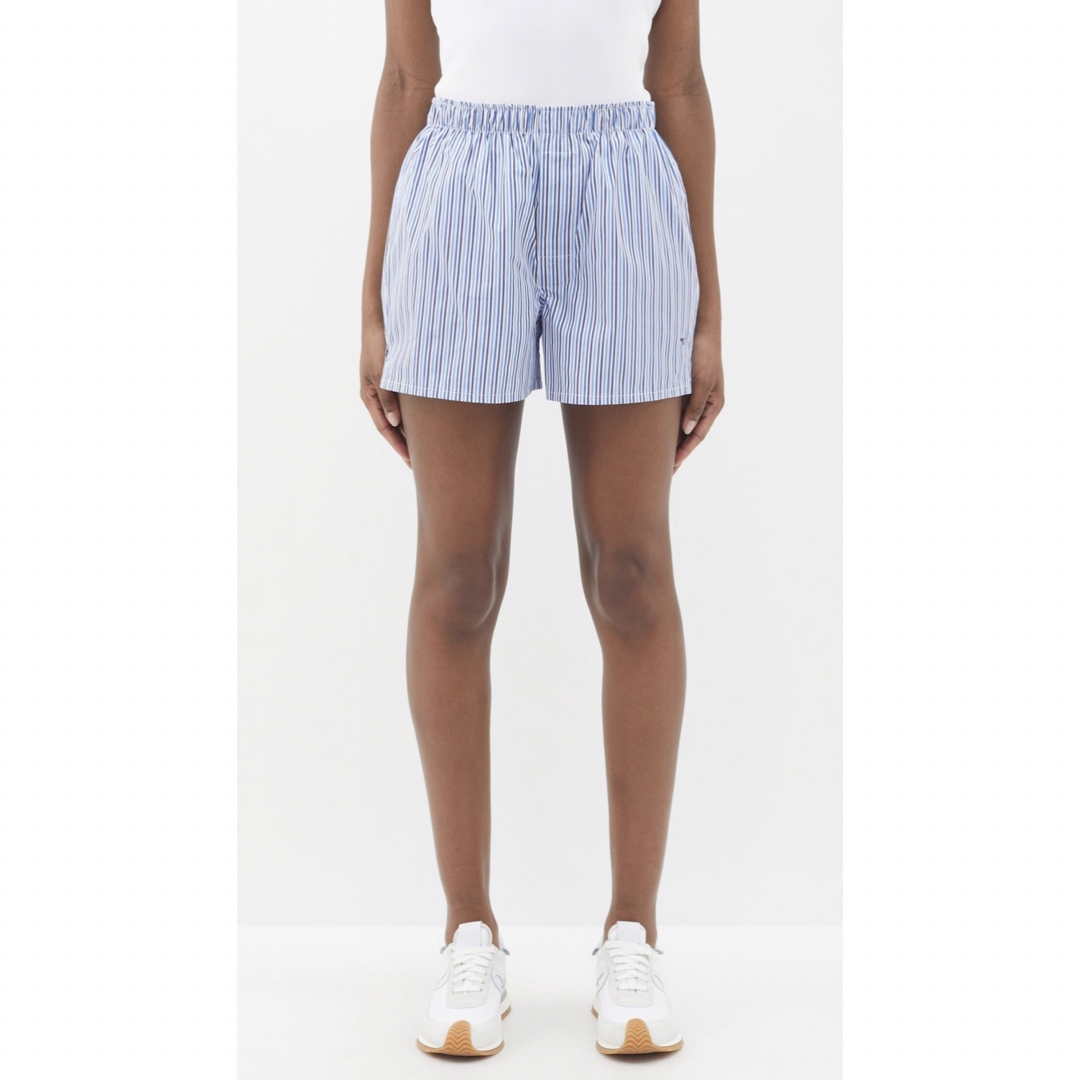 hommegirlsオムガールズ パンツ ブルー ストライプ ロゴ S 新品 - www