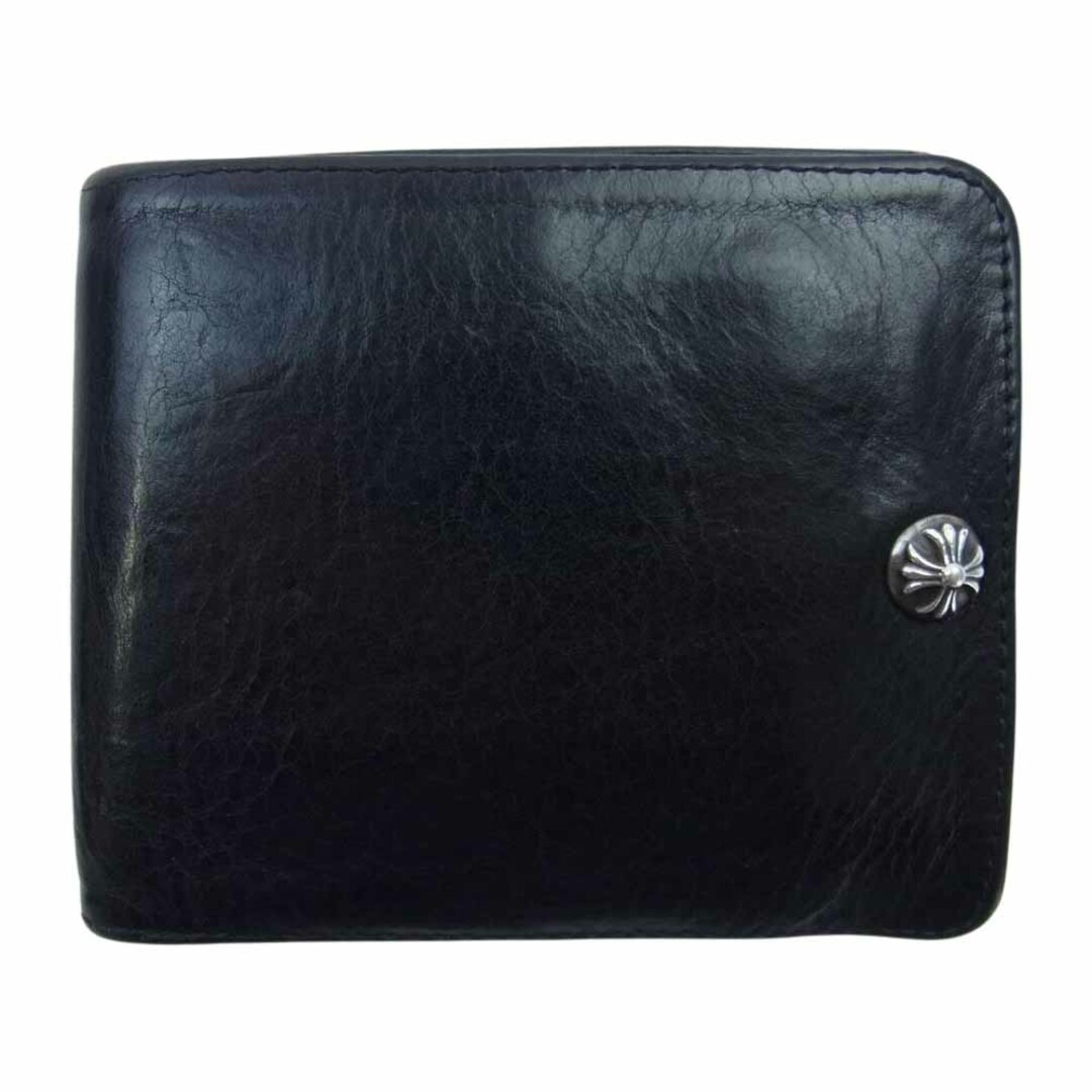 CHROME HEARTS クロムハーツ（原本無） ウォレット 1SNP CROSS BALL WALLET 1スナップ クロスボール レザー ウォレット ブラック系