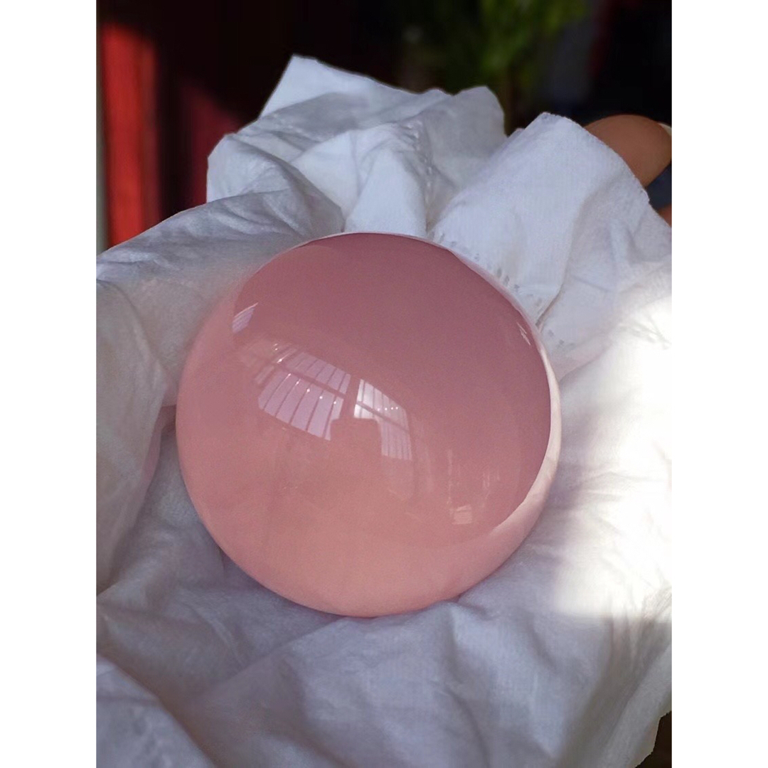 桜の花びら(厚みあり) ⭐︎【天然】スター ローズクォーツ 丸玉 40mm