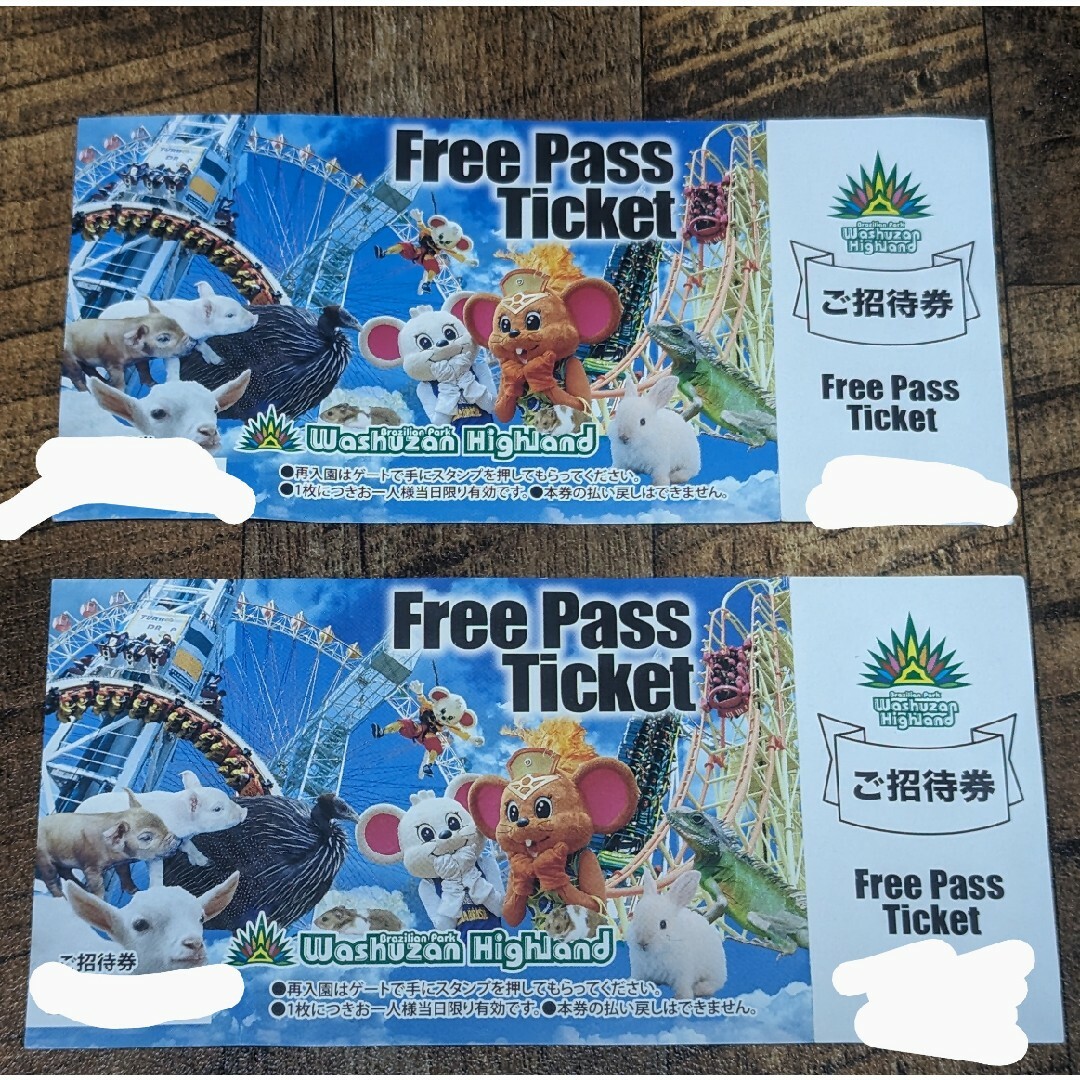 鷲羽山ハイランド チケット 2枚（大人2人分） チケットの施設利用券(遊園地/テーマパーク)の商品写真