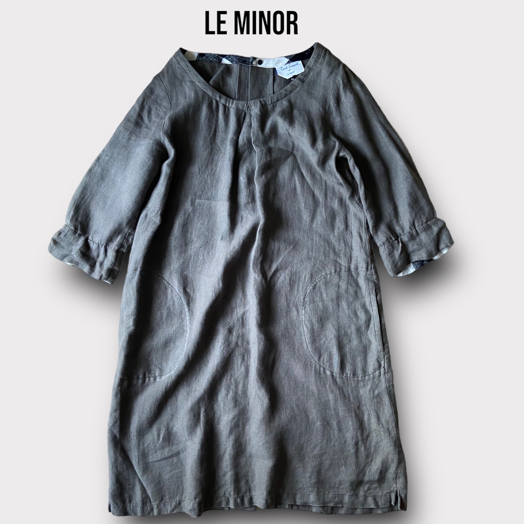 Le Minor(ルミノア)のle minor ルミノア リネンワンピース シャツワンピース レディースのワンピース(ひざ丈ワンピース)の商品写真