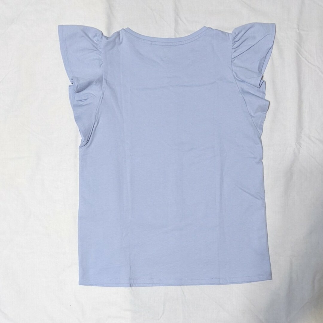 UNIQLO(ユニクロ)の【新品・未使用】160　UNIQLO　スムースコットン　フリルTシャツ　半袖 キッズ/ベビー/マタニティのキッズ服女の子用(90cm~)(Tシャツ/カットソー)の商品写真