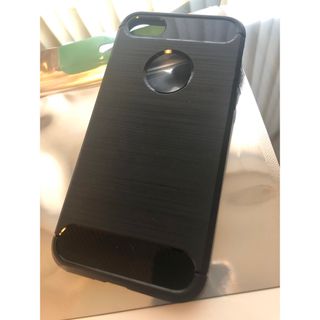 iPhone8  iPhone7 ケース カーボン デザイン ブラック 黒(iPhoneケース)