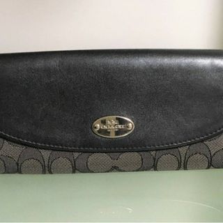 コーチ(COACH)のコーチ◆シグネチャー◆長財布◆F53538◆ブラック◆レザー×キャンバス◆財布◆(財布)