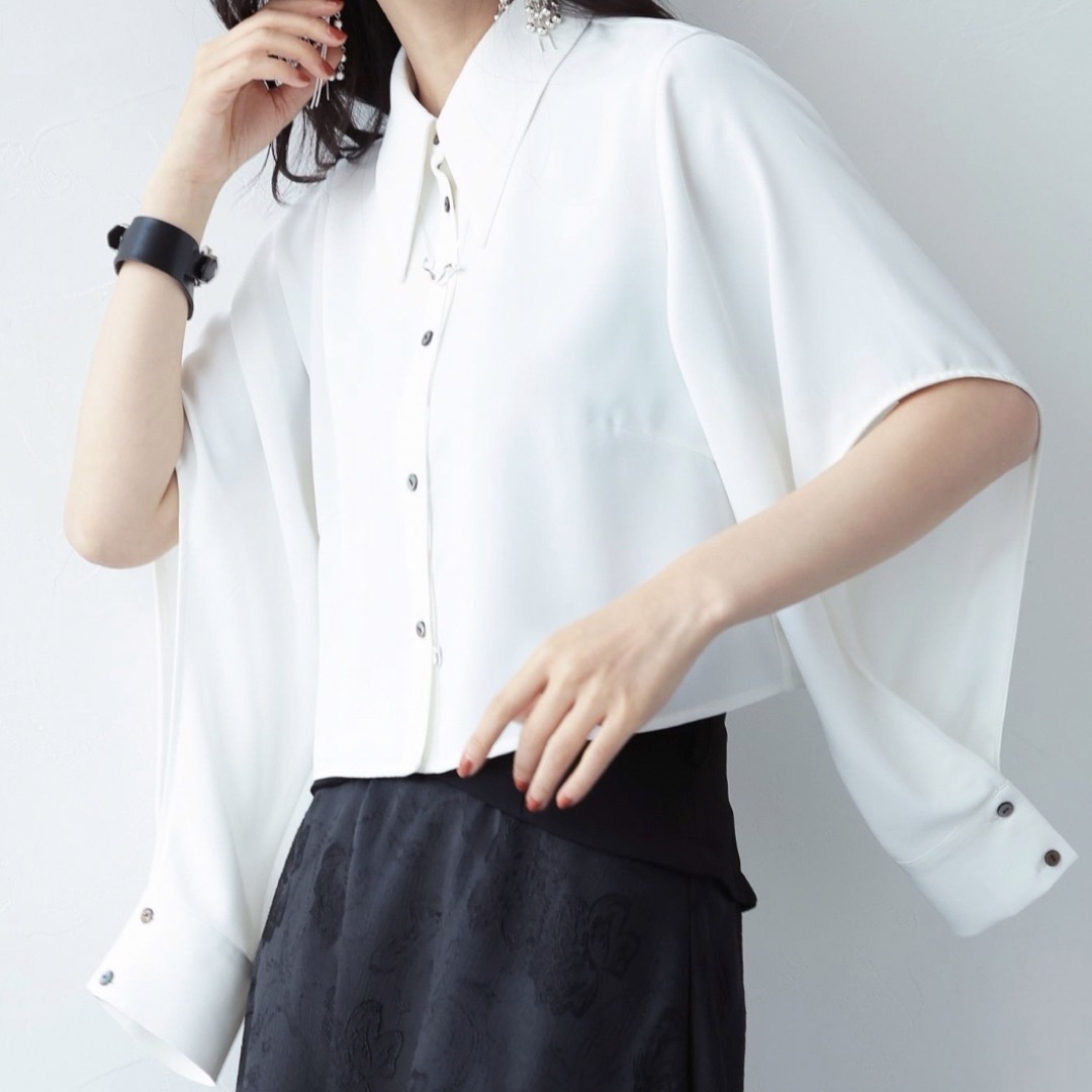 【お値引き中】HARE ソデアキショートシャツ white 白