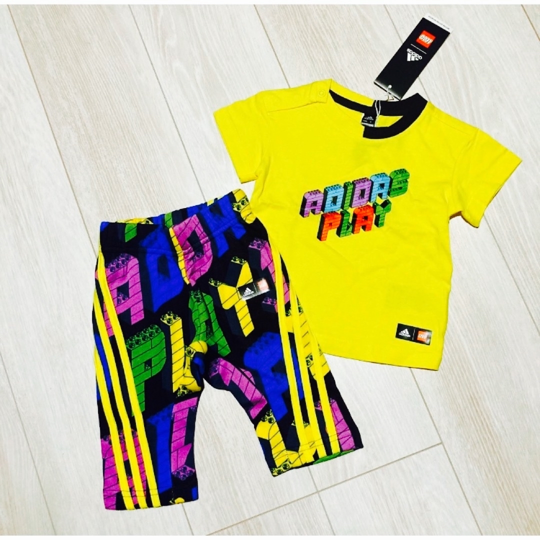 adidas(アディダス)のアディダス★新品 レゴ LEGO 上下セット  Tシャツ セットアップ キッズ/ベビー/マタニティのベビー服(~85cm)(Ｔシャツ)の商品写真