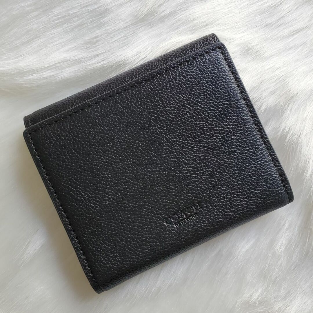 【コーチ】COACH 二つ折り財布 ジョージア 財布 黒 6654 美品・中古