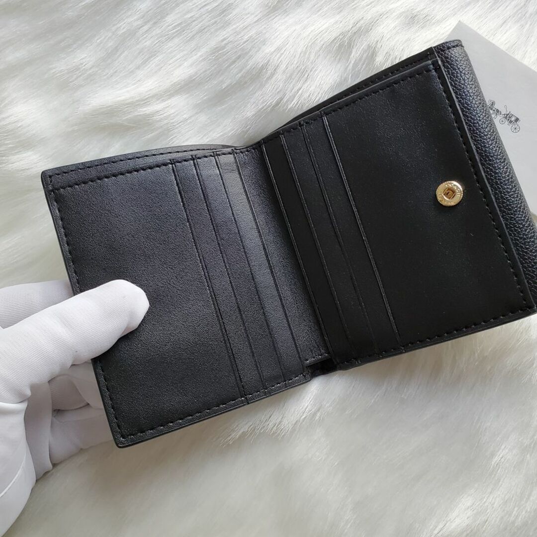 【コーチ】COACH 二つ折り財布 ジョージア 財布 黒 6654 美品・中古
