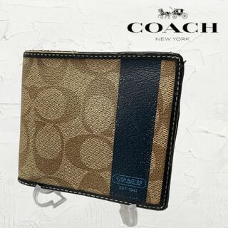 コーチ(COACH)の二つ折り財布 COACH  ブラウン コーチ　ロゴ　シグネイチャー(折り財布)