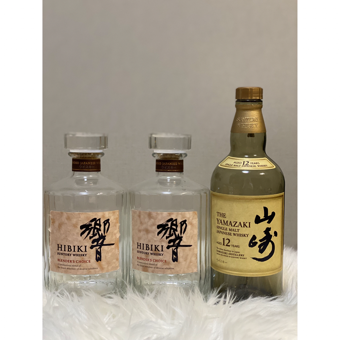 サントリー(サントリー)の空き瓶　ウイスキー　山崎12年  SUNTORY  響　ブレンダーズチョイス 食品/飲料/酒の食品/飲料/酒 その他(その他)の商品写真