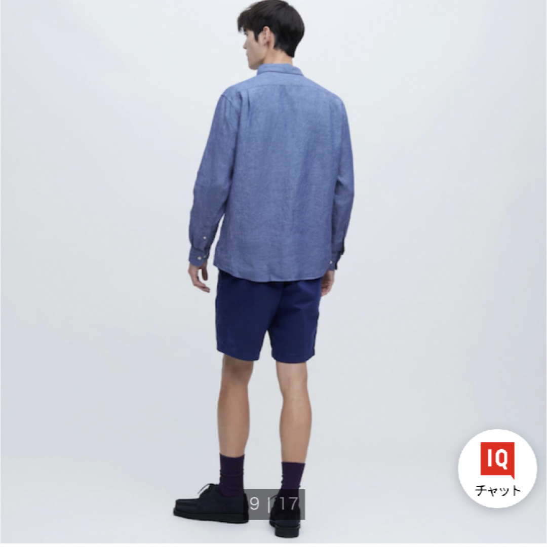 UNIQLO(ユニクロ)の【二度程着用】ユニクロ　プレミアムリネンシャツ　XL  ブルー メンズのトップス(シャツ)の商品写真