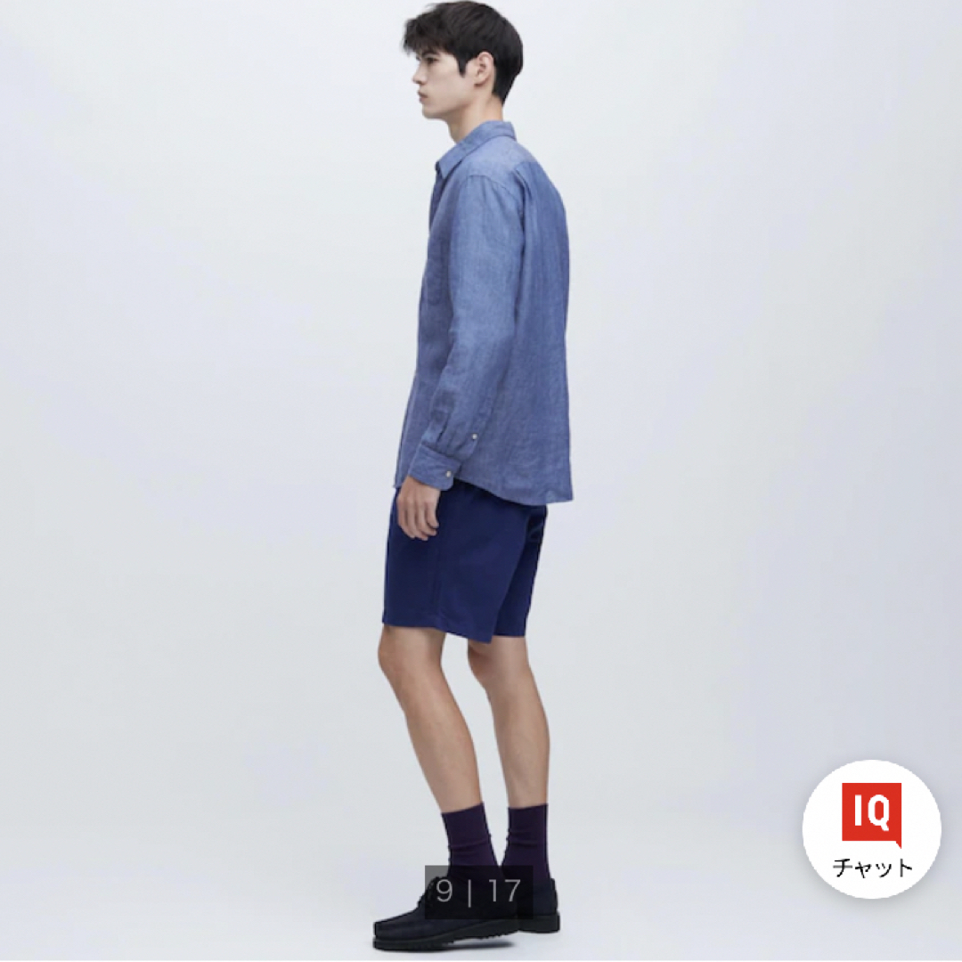 UNIQLO(ユニクロ)の【二度程着用】ユニクロ　プレミアムリネンシャツ　XL  ブルー メンズのトップス(シャツ)の商品写真