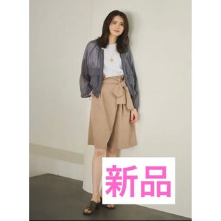 ルーニィ23年新品★洗えるUVカット接触冷感速乾ウエストリボンキュロットパンツ