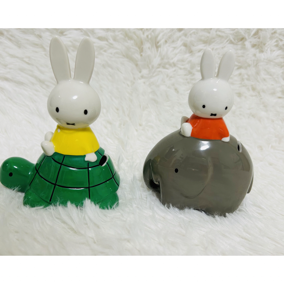 miffy - レトロ☆ミッフィー陶器貯金箱 2点セット♪カメ亀、ゾウ象 の