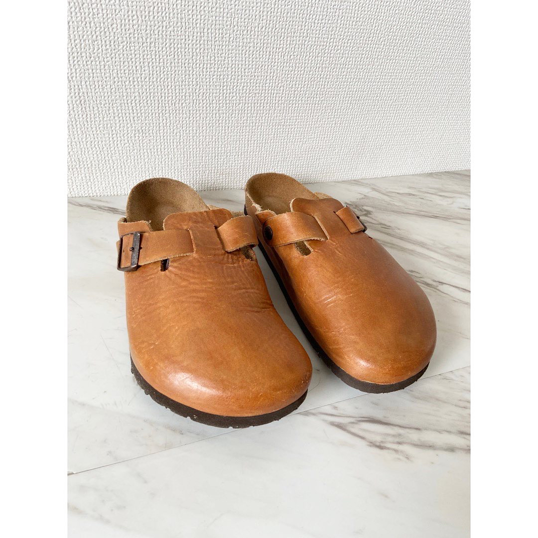 希少 廃盤モデル birkenstock boston キャメルレザー サンダル