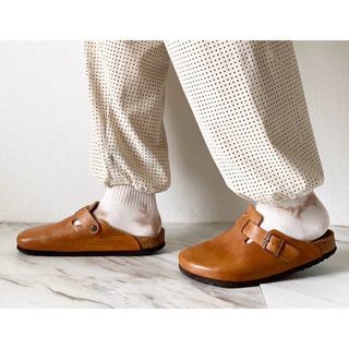 希少 廃盤 birkenstock ウグイス色ライン キャメルレザー サンダル