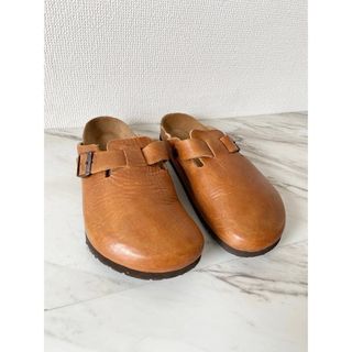 希少 廃盤 birkenstock ウグイス色ライン キャメルレザー サンダル