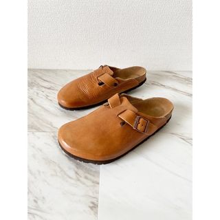 希少 廃盤 birkenstock ウグイス色ライン キャメルレザー サンダル