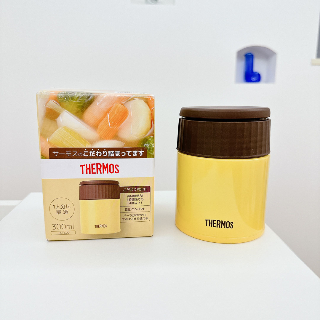 THERMOS(サーモス)の美品 THERMOS 真空断熱スープジャー サーモス イエロー 300ml インテリア/住まい/日用品のキッチン/食器(弁当用品)の商品写真