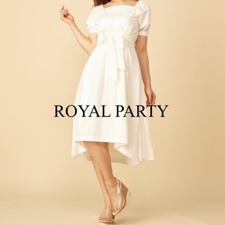 ロイヤルパーティー(ROYAL PARTY)のロイヤルパーティー　サイドプリーツ　オフショルダー　ウエストマークワンピース(ひざ丈ワンピース)