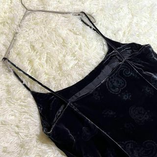 ラルフローレン 肩掛けワンピース マキシ丈 ベロア ペイズリー 柄 シルク混