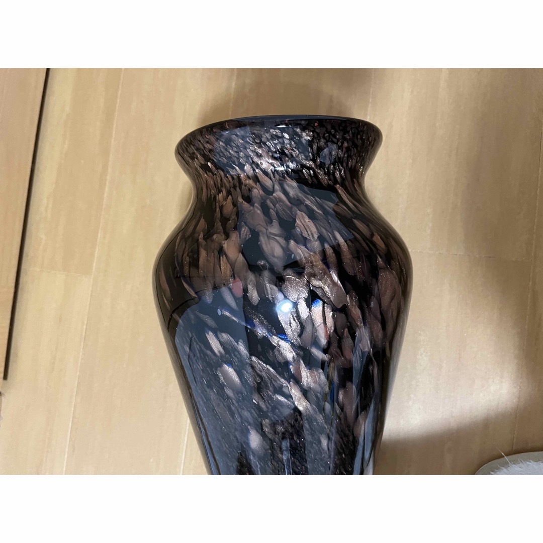KAMEI GLASS 黒マーブル　花瓶 インテリア/住まい/日用品のインテリア/住まい/日用品 その他(その他)の商品写真