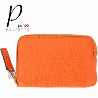 ポルペッタ(Polpetta)の新品 P punto POLPETTA レザーラウンドジップ ミニ財布 オレンジ(財布)