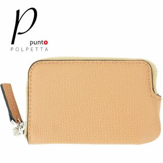 ポルペッタ(Polpetta)の新品 P punto POLPETTA レザーラウンドジップ ミニ財布 ベージュ(財布)