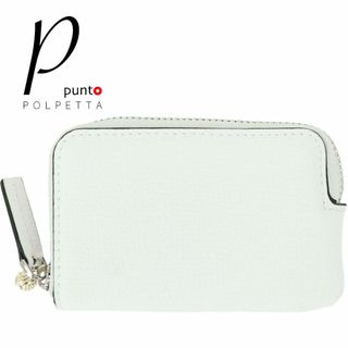 ポルペッタ(Polpetta)の新品 P punto POLPETTA レザーラウンドジップ ミニ財布 ホワイト(財布)