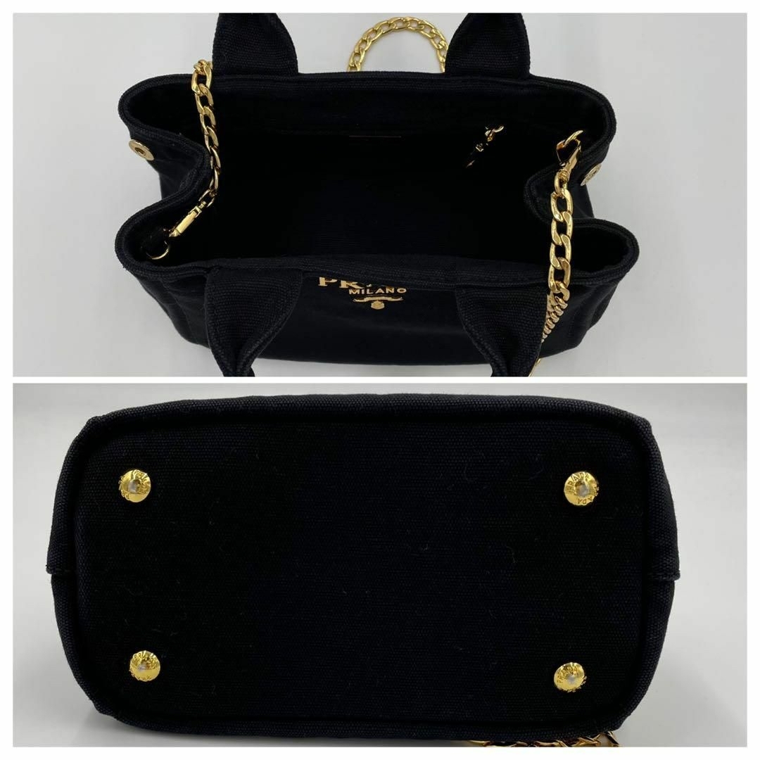 超目玉 付属品完備・極美品✨プラダ ミニカナパ 2way バッグ チェーン