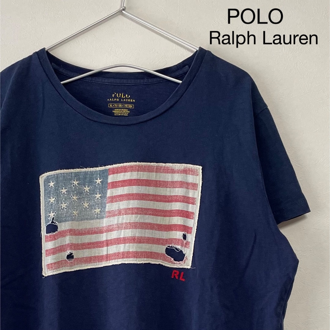 Ralph Lauren - 古着90s POLO Ralph Lauren 半袖 Tシャツ 星条旗 