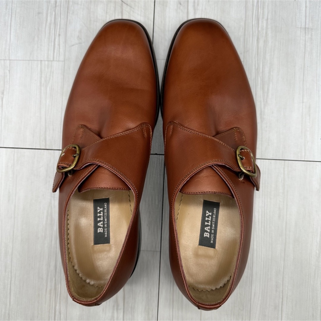 未使用【BALLY】バリー シングルモンク 8E ブラウン 革靴-