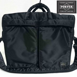 PORTER TANKER フラップ付き 2wayショルダーバッグ ブラック