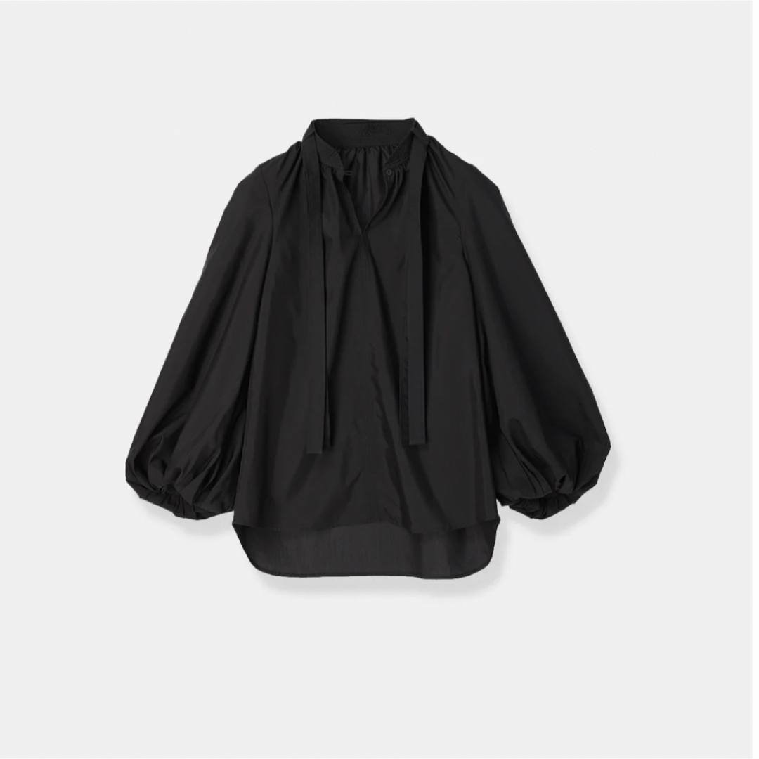 ánuans(アニュアンス)の【新品】L'AUBE BLANC Double tie Blouse black レディースのトップス(シャツ/ブラウス(長袖/七分))の商品写真