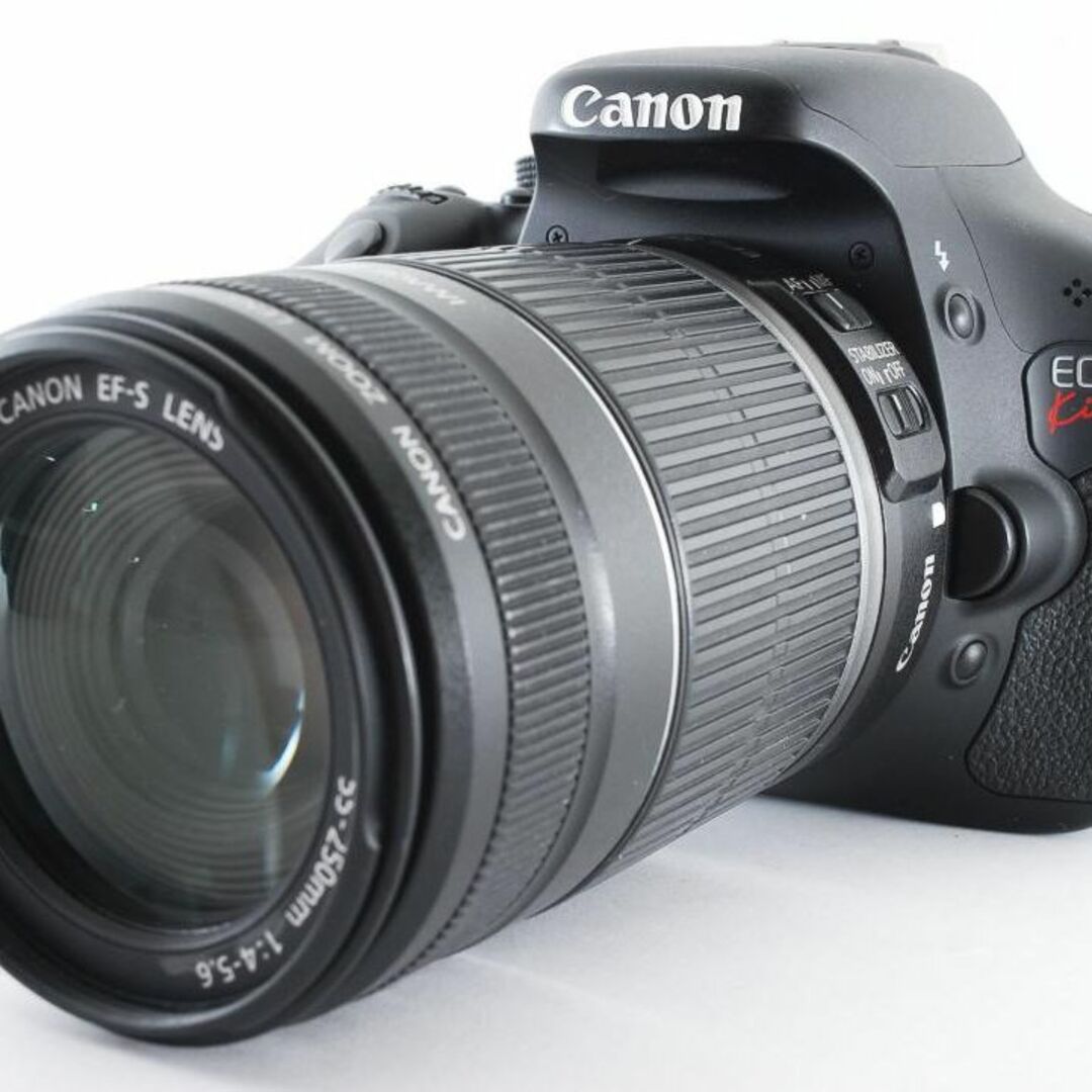 くすみ水色 【F105】Canon EOS KISS X5 Wレンズキット 一眼レフカメラ