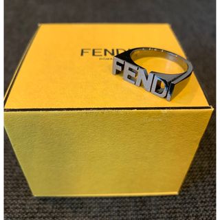 FENDI フェンディ ブラックメタル ロゴリング Lサイズ www