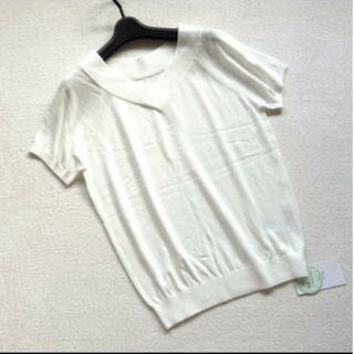 ヴィス(ViS)のViS 半袖Vネックニット L(Tシャツ(半袖/袖なし))