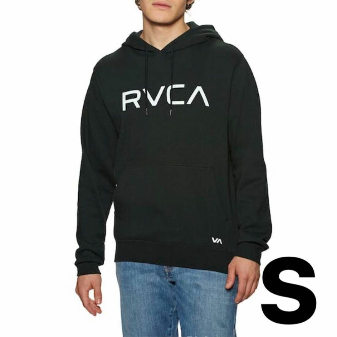 RVCA ルーカ ビックロゴ パーカー　人気　ブラック　新品 メンズ　黒 S