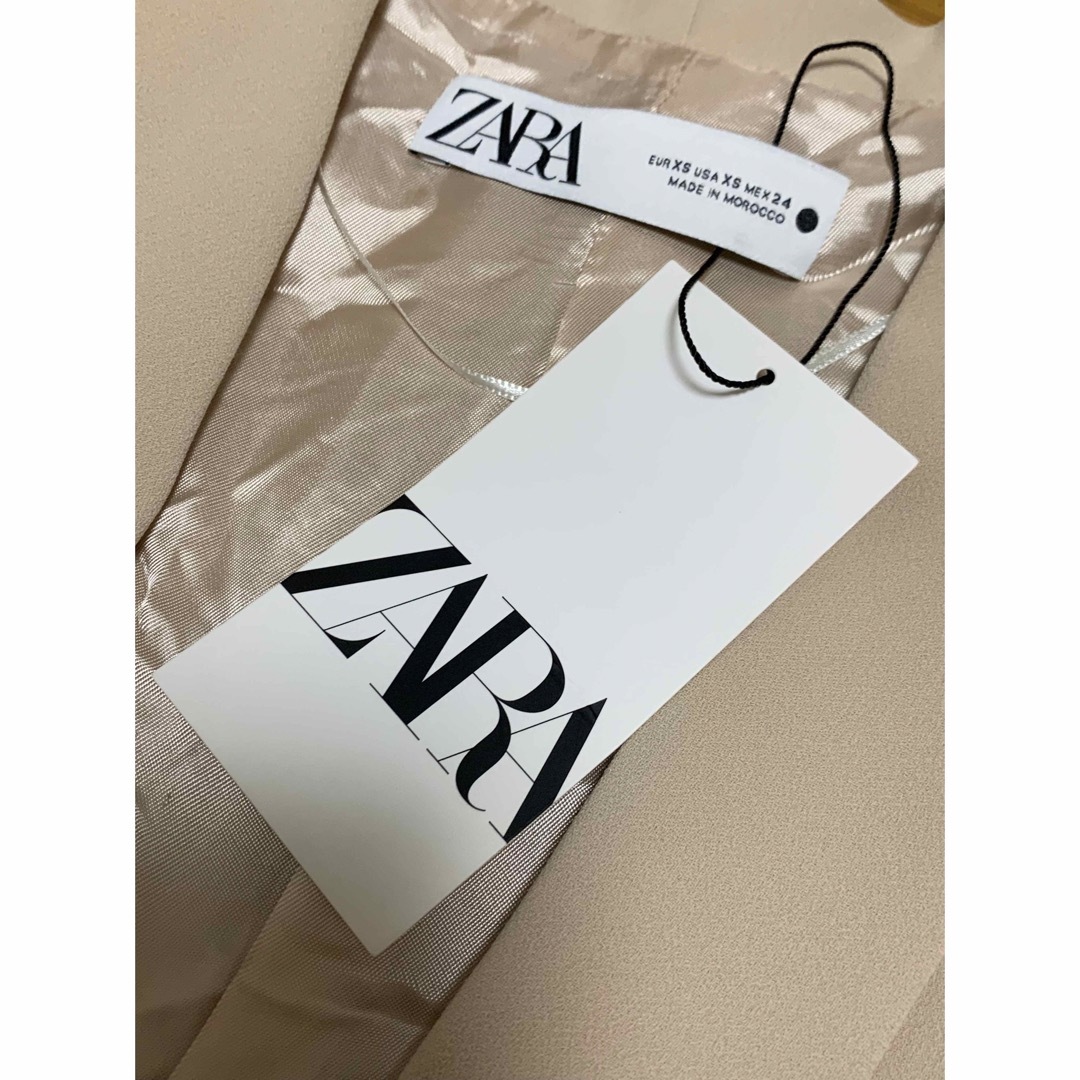 新品　ZARA ロールアップスリーブ ブレザー ジャケット ベージュ XS